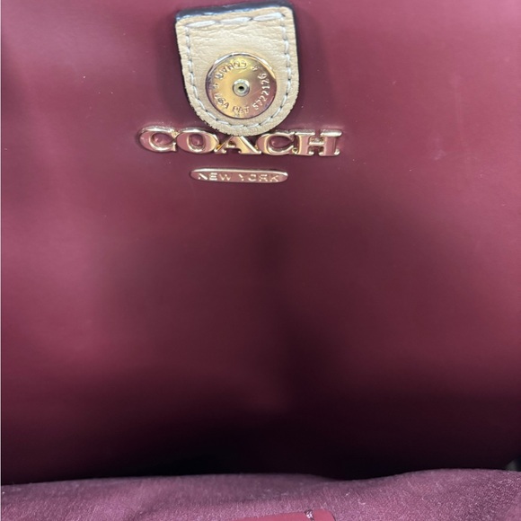 Coach Large Leather Carryall Tote Bag Camel Tan Used - Picture 3 of 6